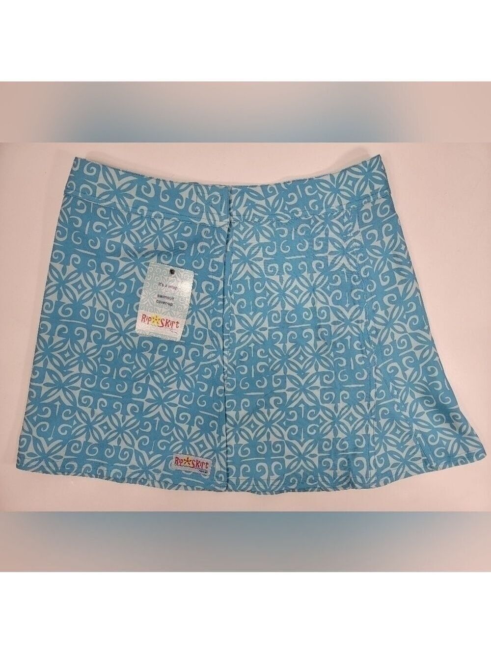 NEW Rip Skirt Hawaii Beach Wrap Skirt Blue Ulupua Pattern Women's Small S NWT